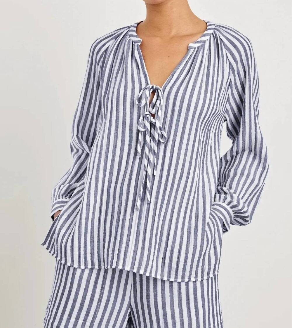 NEW RAILS brielle raglan sleeve top in admiral stripe